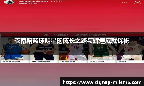 苍南籍篮球明星的成长之路与辉煌成就探秘